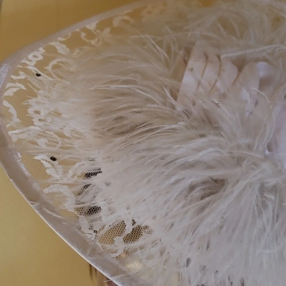 Vintage WHITE‎ FEATHER DERBY CHURCH TEA VINTAGE HAT - Picture 3 of 11